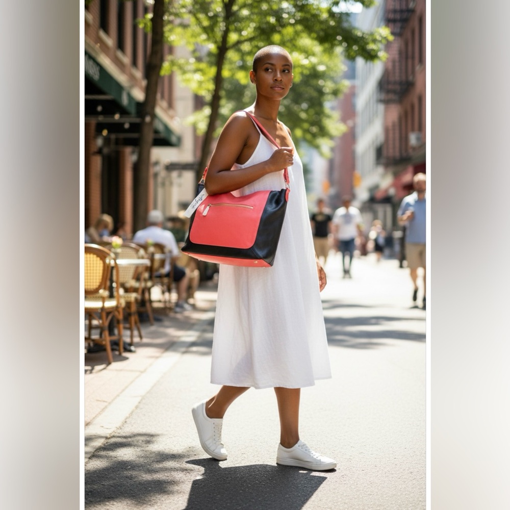 Brand new large Coral and Black Women's Bag